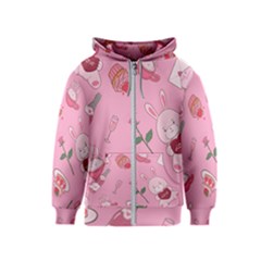 Valentine Pattern Kids  Zipper Hoodie by designsbymallika