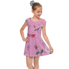 Valentine Pattern Kids  Cap Sleeve Dress by designsbymallika