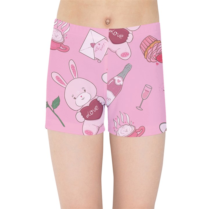 Valentine Pattern Kids  Sports Shorts