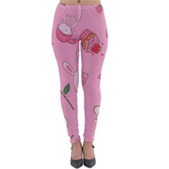 Valentine Pattern Lightweight Velour Leggings by designsbymallika