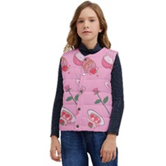 Valentine Pattern Kid s Short Button Up Puffer Vest	