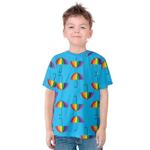 Rainbow Umbrella Kids  Cotton Tee by ALIXE