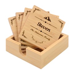 Personalized Family Name - Bamboo Coaster Set