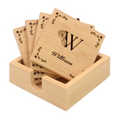 Personalized Name - Bamboo Coaster Set