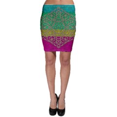 Rainbow Landscape With A Beautiful Silver Star So Decorative Bodycon Skirt by pepitasart