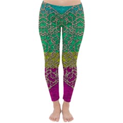 Rainbow Landscape With A Beautiful Silver Star So Decorative Classic Winter Leggings