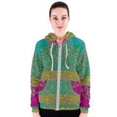 Rainbow Landscape With A Beautiful Silver Star So Decorative Women s Zipper Hoodie