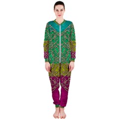 Rainbow Landscape With A Beautiful Silver Star So Decorative Onepiece Jumpsuit (ladies) by pepitasart