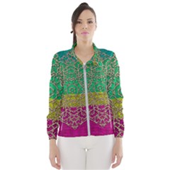 Rainbow Landscape With A Beautiful Silver Star So Decorative Women s Windbreaker by pepitasart