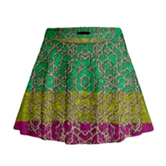 Rainbow Landscape With A Beautiful Silver Star So Decorative Mini Flare Skirt by pepitasart