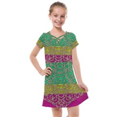 Rainbow Landscape With A Beautiful Silver Star So Decorative Kids  Cross Web Dress by pepitasart