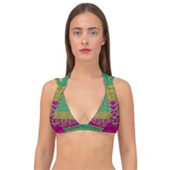 Rainbow Landscape With A Beautiful Silver Star So Decorative Double Strap Halter Bikini Top by pepitasart