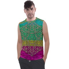 Rainbow Landscape With A Beautiful Silver Star So Decorative Men s Regular Tank Top by pepitasart