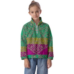 Rainbow Landscape With A Beautiful Silver Star So Decorative Kids  Half Zip Hoodie by pepitasart