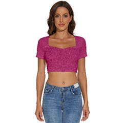 Aero Png-50red Short Sleeve Square Neckline Crop Top  by cw29471