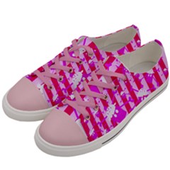 Hot Pink Scull Cupcake Logo  Women s Low Top Canvas Sneakers by DayDreamersBoutique