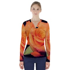 Color Of Desire V-neck Long Sleeve Top by tomikokhphotography