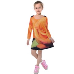 Color Of Desire Kids  Long Sleeve Velvet Dress