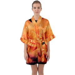 Color Of Desire Half Sleeve Satin Kimono  by tomikokhphotography