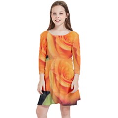 Color Of Desire Kids  Quarter Sleeve Skater Dress by tomikokhphotography