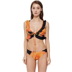 Color Of Desire Low Cut Ruffle Edge Bikini Set