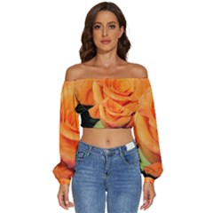 Color Of Desire Long Sleeve Crinkled Weave Crop Top