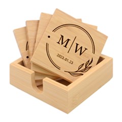 Personalized Wedding Family Name - Bamboo Coaster Set