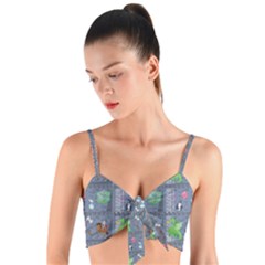 Micro Dnd Woven Tie Front Bralet