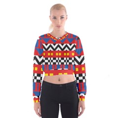 Shapes Rows Cropped Sweatshirt by LalyLauraFLM