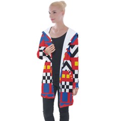 Shapes Rows Longline Hooded Cardigan by LalyLauraFLM