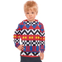 Shapes Rows Kids  Hooded Pullover by LalyLauraFLM