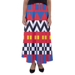 Shapes Rows Flared Maxi Skirt by LalyLauraFLM