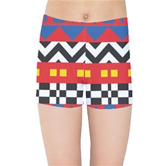 Shapes Rows Kids  Sports Shorts by LalyLauraFLM