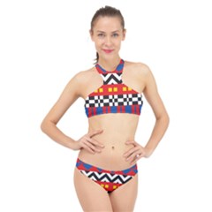 Shapes Rows High Neck Bikini Set by LalyLauraFLM