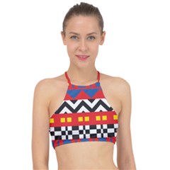 Shapes Rows Racer Front Bikini Top by LalyLauraFLM