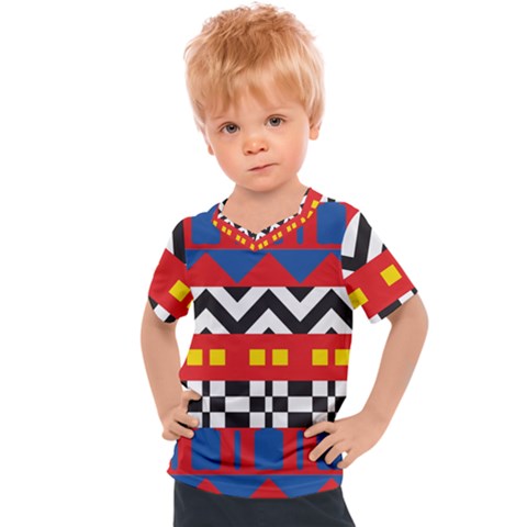 Shapes Rows Kids  Sports Tee by LalyLauraFLM