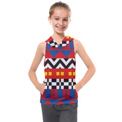 Shapes Rows Kids  Sleeveless Hoodie by LalyLauraFLM