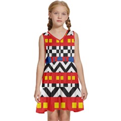 Shapes Rows Kids  Sleeveless Tiered Mini Dress by LalyLauraFLM