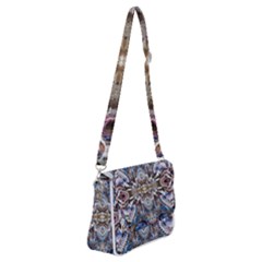 Marbling Blend  Shoulder Bag With Back Zipper by kaleidomarblingart