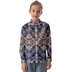 Marbling Blend  Kids  Long Sleeve Shirt by kaleidomarblingart