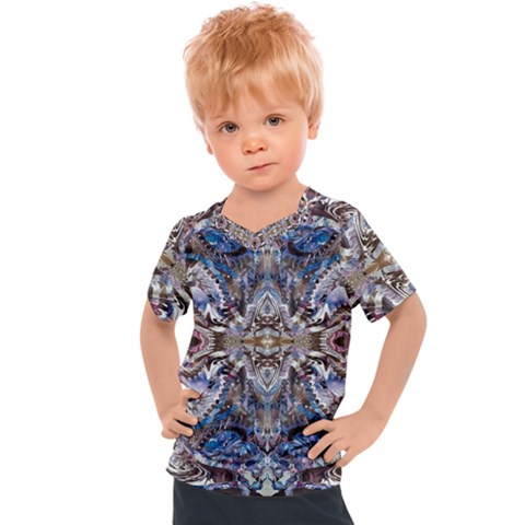 Marbling Blend  Kids  Sports Tee by kaleidomarblingart