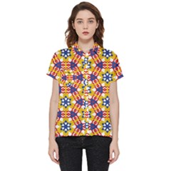 Wavey Shapes Pattern                                                             Short Sleeve Pocket Shirt