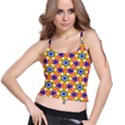 Wavey shapes pattern                                                              Women s Spaghetti Strap Bra Top View1