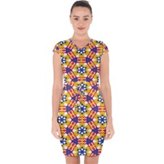 Wavey Shapes Pattern                                                             Capsleeve Drawstring Dress by LalyLauraFLM