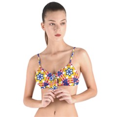 Wavey Shapes Pattern                                                            Tie Up Cut Bikini Top by LalyLauraFLM