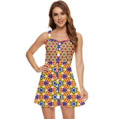 Wavey Shapes Pattern                                                     Ruffle Edge Bra Cup Chiffon Mini Dress