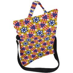 Wavey Shapes Pattern                                                              Fold Over Handle Tote Bag by LalyLauraFLM