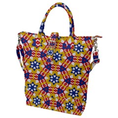 Wavey Shapes Pattern                                                           Buckle Top Tote Bag by LalyLauraFLM