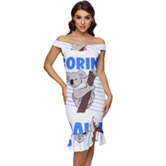 Koala T- Shirt Life Would Be So Boring Without Koalas T- Shirt (1) Off Shoulder Ruffle Split Hem Bodycon Dress