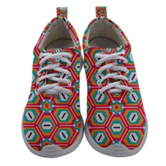 Hexagons And Stars Pattern                                                             Women Athletic Shoes by LalyLauraFLM